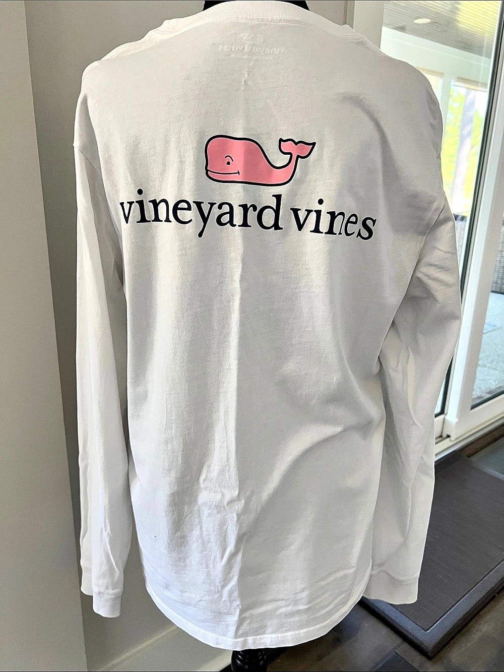 Vineyard Vines Long-Sleeve Vintage Whale Pocket Tee White Small